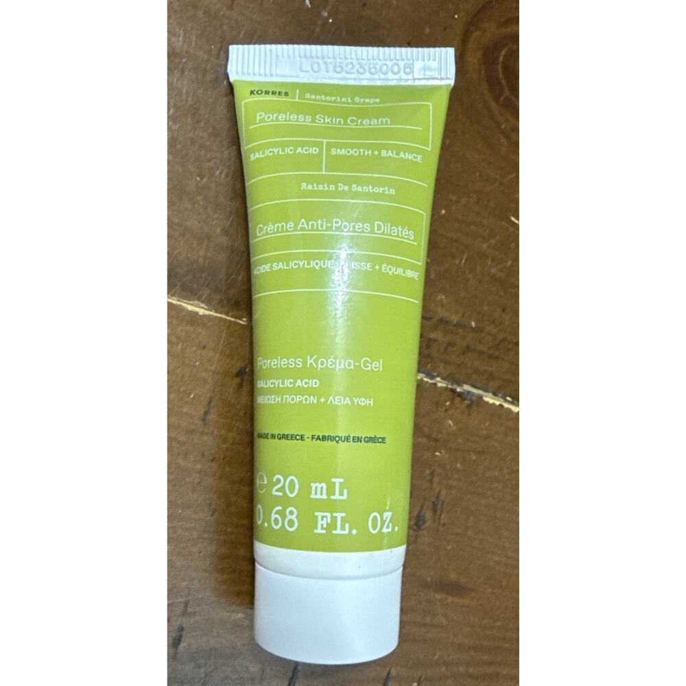 Korres Santorini Grape Poreless Skin Cream 20ml/.68oz NEW SEALED AUTHENTC